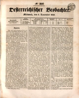 Der Oesterreichische Beobachter Mittwoch 3. November 1841