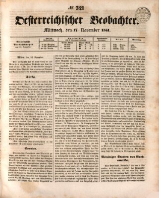 Der Oesterreichische Beobachter Mittwoch 17. November 1841