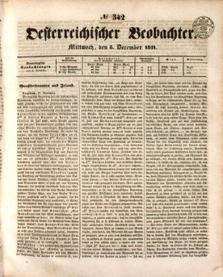 Der Oesterreichische Beobachter Mittwoch 8. Dezember 1841