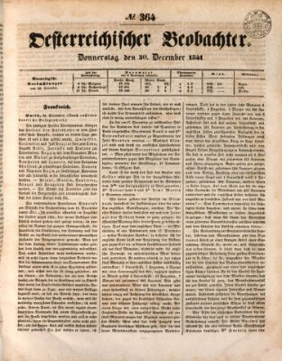 Der Oesterreichische Beobachter Donnerstag 30. Dezember 1841