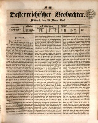 Der Oesterreichische Beobachter Mittwoch 26. Januar 1842