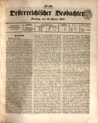 Der Oesterreichische Beobachter Sonntag 30. Januar 1842