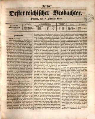 Der Oesterreichische Beobachter Dienstag 8. Februar 1842