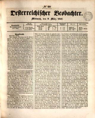 Der Oesterreichische Beobachter Mittwoch 9. März 1842