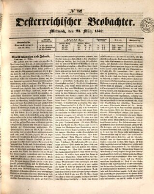 Der Oesterreichische Beobachter Mittwoch 23. März 1842