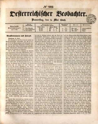 Der Oesterreichische Beobachter Donnerstag 5. Mai 1842