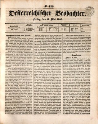 Der Oesterreichische Beobachter Freitag 6. Mai 1842