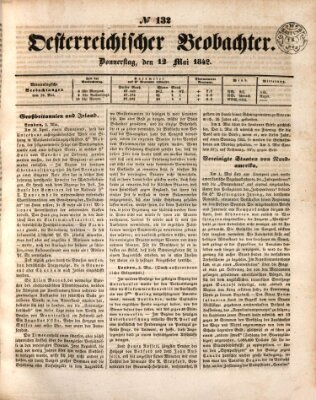 Der Oesterreichische Beobachter Donnerstag 12. Mai 1842