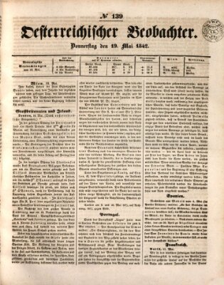 Der Oesterreichische Beobachter Donnerstag 19. Mai 1842