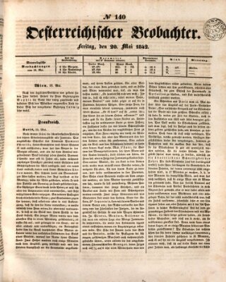 Der Oesterreichische Beobachter Freitag 20. Mai 1842