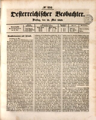 Der Oesterreichische Beobachter Dienstag 31. Mai 1842