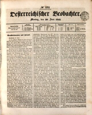 Der Oesterreichische Beobachter Montag 20. Juni 1842