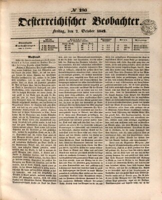 Der Oesterreichische Beobachter Freitag 7. Oktober 1842