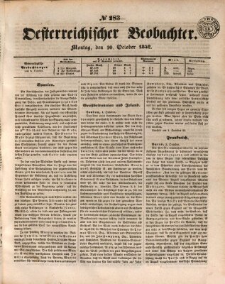 Der Oesterreichische Beobachter Montag 10. Oktober 1842