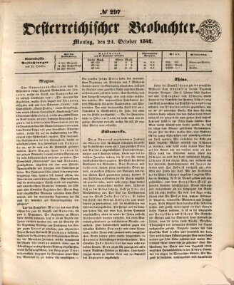 Der Oesterreichische Beobachter Montag 24. Oktober 1842