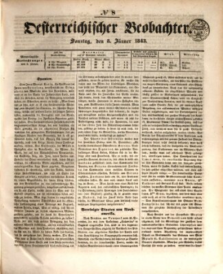 Der Oesterreichische Beobachter Sonntag 8. Januar 1843