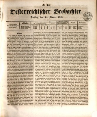 Der Oesterreichische Beobachter Dienstag 24. Januar 1843