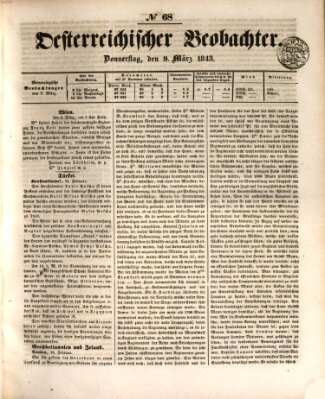 Der Oesterreichische Beobachter Donnerstag 9. März 1843