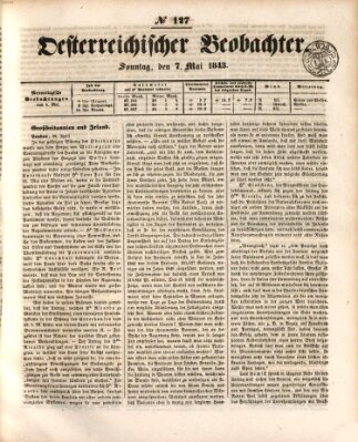 Der Oesterreichische Beobachter Sonntag 7. Mai 1843