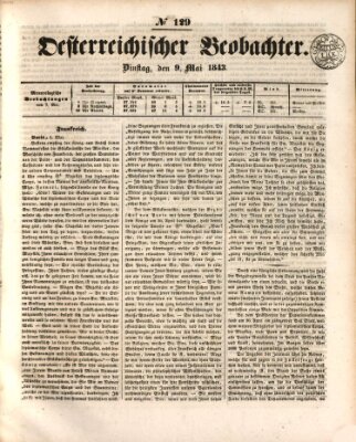 Der Oesterreichische Beobachter Dienstag 9. Mai 1843