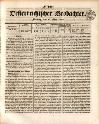 Der Oesterreichische Beobachter Montag 15. Mai 1843