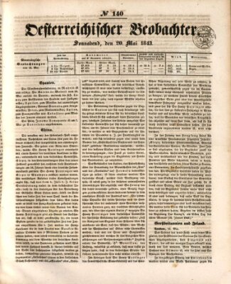 Der Oesterreichische Beobachter Samstag 20. Mai 1843