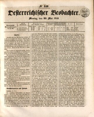 Der Oesterreichische Beobachter Montag 22. Mai 1843