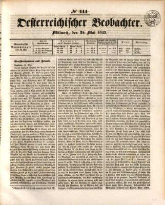 Der Oesterreichische Beobachter Mittwoch 24. Mai 1843