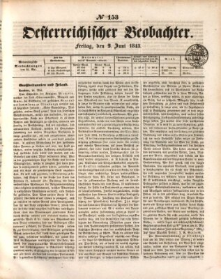 Der Oesterreichische Beobachter Freitag 2. Juni 1843