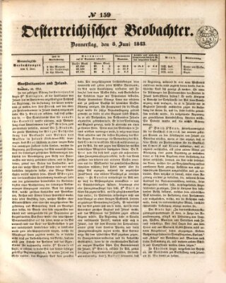 Der Oesterreichische Beobachter Donnerstag 8. Juni 1843