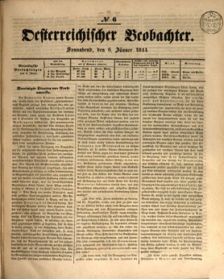 Der Oesterreichische Beobachter Samstag 6. Januar 1844