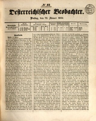 Der Oesterreichische Beobachter Dienstag 23. Januar 1844