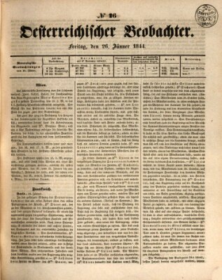 Der Oesterreichische Beobachter Freitag 26. Januar 1844