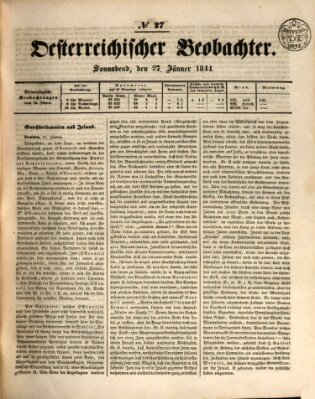 Der Oesterreichische Beobachter Samstag 27. Januar 1844