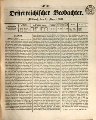 Der Oesterreichische Beobachter Mittwoch 31. Januar 1844