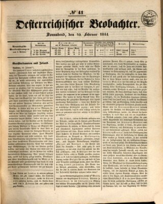 Der Oesterreichische Beobachter Samstag 10. Februar 1844