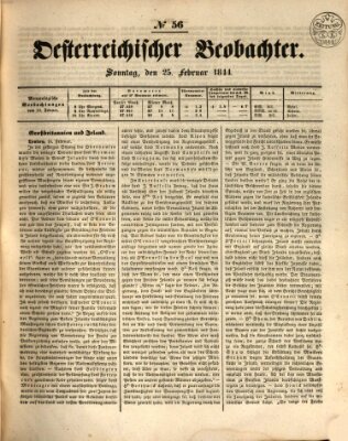 Der Oesterreichische Beobachter Sonntag 25. Februar 1844