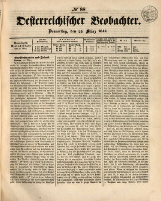 Der Oesterreichische Beobachter Donnerstag 28. März 1844