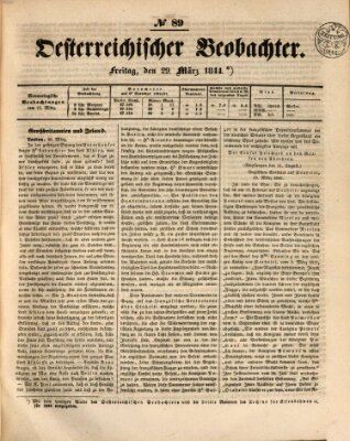 Der Oesterreichische Beobachter Freitag 29. März 1844