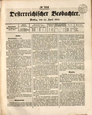 Der Oesterreichische Beobachter Dienstag 23. April 1844