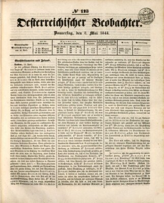 Der Oesterreichische Beobachter Donnerstag 2. Mai 1844