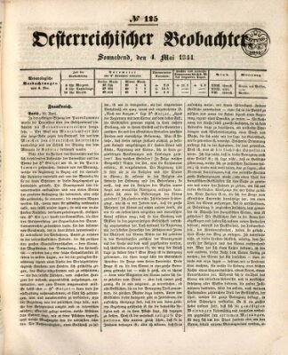 Der Oesterreichische Beobachter Samstag 4. Mai 1844