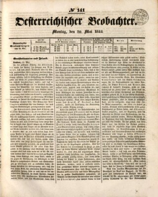 Der Oesterreichische Beobachter Montag 20. Mai 1844