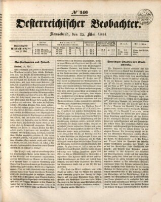 Der Oesterreichische Beobachter Samstag 25. Mai 1844