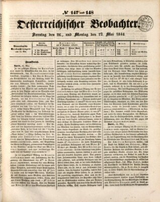 Der Oesterreichische Beobachter Montag 27. Mai 1844