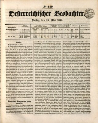 Der Oesterreichische Beobachter Dienstag 28. Mai 1844