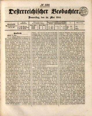 Der Oesterreichische Beobachter Donnerstag 30. Mai 1844