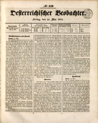 Der Oesterreichische Beobachter Freitag 31. Mai 1844