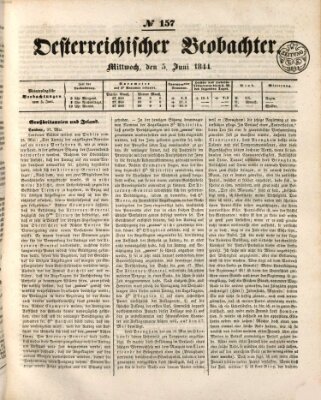 Der Oesterreichische Beobachter Mittwoch 5. Juni 1844