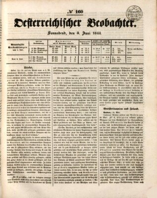 Der Oesterreichische Beobachter Samstag 8. Juni 1844